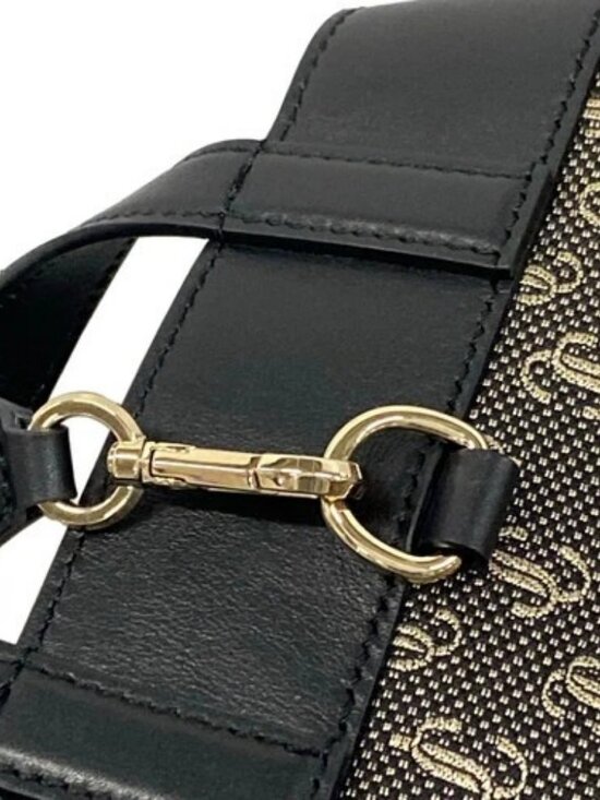 JIMMY CHOO Evan. Black Beige Jacquard Leather Backpack main image 15
